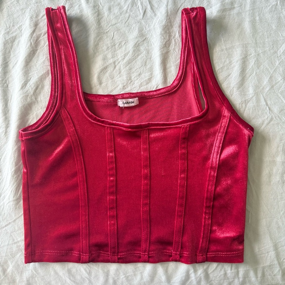 Velvet Red Garage Cropped Tank